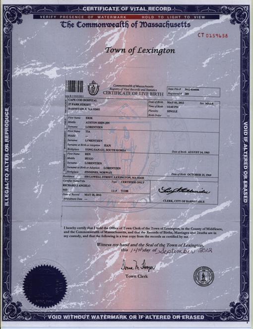 Birth Certificate